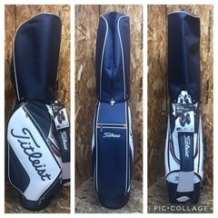 (5519) 直接お引き取り限定 新品タグ付きTITLEIST(タイトリスト) シンプルアスリート キャディバッグ 46インチ対応 メンズ CB791 トリコロール 9 クラブの長さ対応:46インチ 軽量 ゴルフバック メンズ の画像