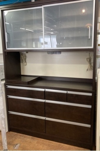 レンジボード ブラウン 幅140cm 中古