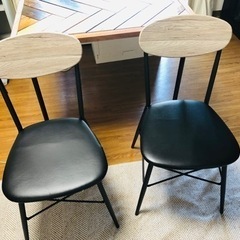 ヘリンボーン折り畳みダイニングテーブル+チェア2脚の画像