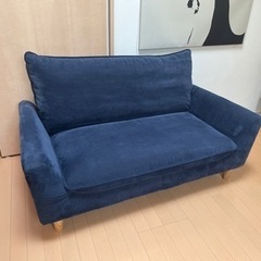 ニトリ　2シーターソファ　ネイビーの画像
