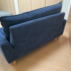 ニトリ　2シーターソファ　ネイビーの画像
