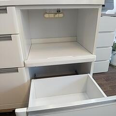 カウンター キッチンカウンター 食器棚 コンセント付き ホワイト
