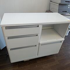 カウンター キッチンカウンター 食器棚 コンセント付き ホワイト