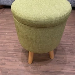 丸スツール　布製ライトグリーン