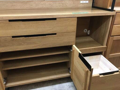 アデペシュ　スプレム120　キッチン収納　食器棚　キッチンボード　横幅120cm　おしゃれ　ナチュラル　北欧　シンプル　インダストリア