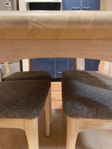 【替え用カバー付き】ダイニング４点セット　ＣＷ００１（ＯＡＫ／ＢＲ）