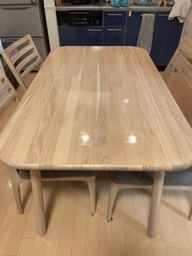 【替え用カバー付き】ダイニング４点セット　ＣＷ００１（ＯＡＫ／ＢＲ）