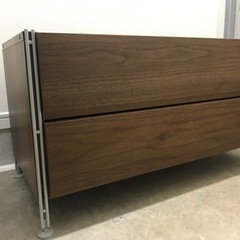 【受付終了】無印良品のユニットシェルフシリーズのパーツまとめ売り(ウォールナット引出+帆立)の画像