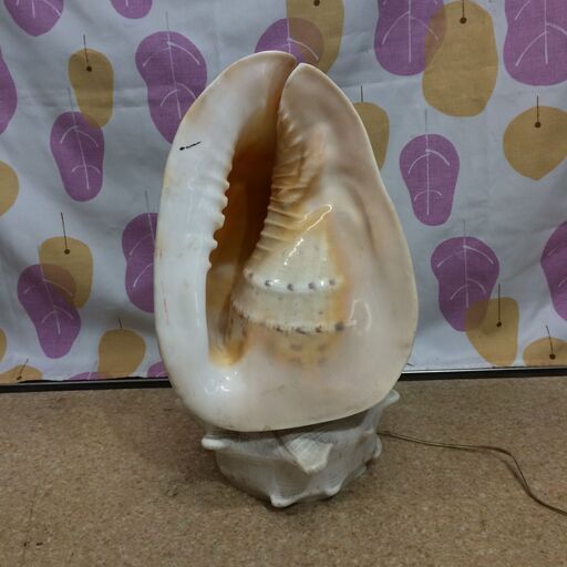 照明器具 卓上スタンド テーブルランプ アンティーク 手作り貝殻細工 巻き貝