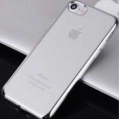 新品未使用　バンパー風背面クリアメタリックiPhoneケース　i...