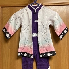 90cm ロンパース　鬼滅の刃 胡蝶しのぶ　子供服　ベビー服　コスプレの画像