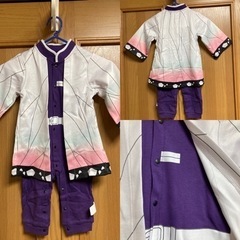 90cm ロンパース　鬼滅の刃 胡蝶しのぶ　子供服　ベビー服　コスプレの画像