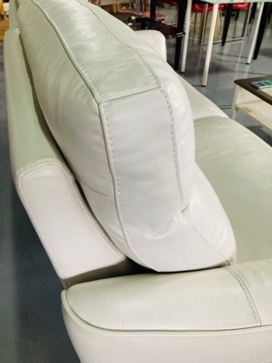 大阪市内配送OK 2019年製「幅206cm」3人用ソファー電動本革リクライニングソファニトリ