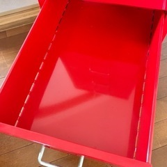 3/31迄　IKEA スチール製引き出しユニット　HELMER ヘルメル　レッドの画像