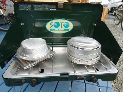 新富士 SOTO ソト ツーバーナー ST-501 コンロ ストーブ キャンプ/アウトドア/アルミ鍋・お皿付き