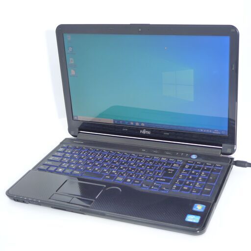 新品高速SSD WiFi有 ノートパソコン 15.6型 富士通 AH54/EN 中古良品 第2世代Core i3 4GB DVDRW 無線LAN webカメラ Windows10 Office
