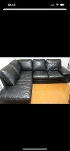 本革コーナーソファ　本日の夕方まで