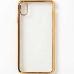 新品未使用　バンパー風背面クリアメタリックiPhoneケース　iPhone11pro ゴールドの画像