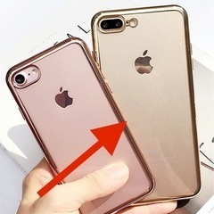 新品未使用　バンパー風背面クリアメタリックiPhoneケース　iPhone11pro ゴールドの画像