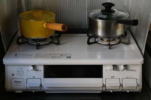 美品　13Aガス用　Palomaガスコンロ　パロマ   白　ロック機能付き、安心モード付き