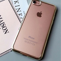 新品未使用　バンパー風背面クリアメタリックiPhoneケースiPhoneX/iPhoneXSの画像