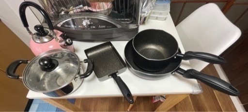 取引先決まりました！ガス火専用フライパン、片手鍋両手鍋、卵焼き、やかん　調理器具セット