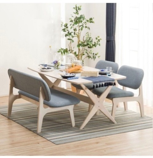 【購入者確定】ニトリ　リビングダイニングテーブル4点セット　リラックスワイド