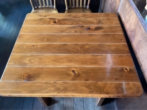 テーブル 椅子2脚  木製