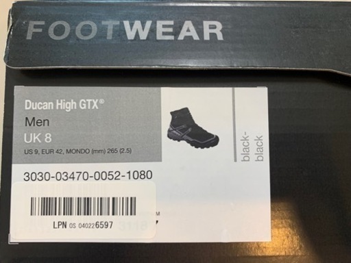【本日限定】マムート　Ducan High GTX Black 