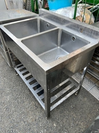 取引中  ダブルシンク  厨房機器 汚れあり ２口 流し台  しげん屋
