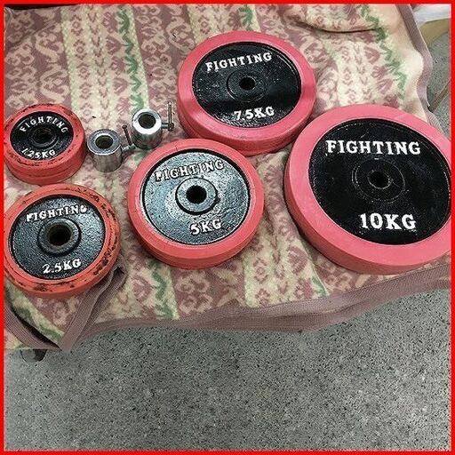 状態良好 FIGHTING ROAD/ファイティングロード プレスベンチ－ＴＲＵＳＴ＋バーベルシャフト 1本+ラバープレート60Kg 