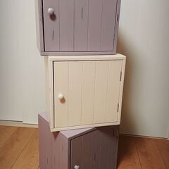 組み合わせ自由！フレンチシャビー キューブボックス 3個セット
