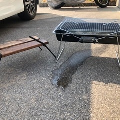 【中古】　BBQ コンロ　アイアンラックセット　アウトドア