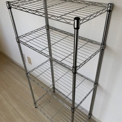 ラック 収納 棚 スチールラック　メタル　キッチンラック シェルフ　Luckycoco　幅45×奥行30×高さ90cm 4段 耐荷重60kg の画像