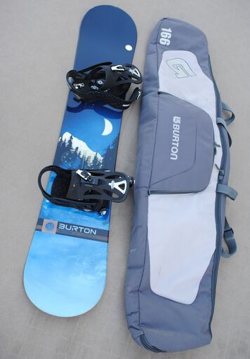 BURTON CRUZER2006 155cmスノボ板☆BURTON Missionバインディング、収納ケース付き☆オールラウンド メンズ・スノボ用品