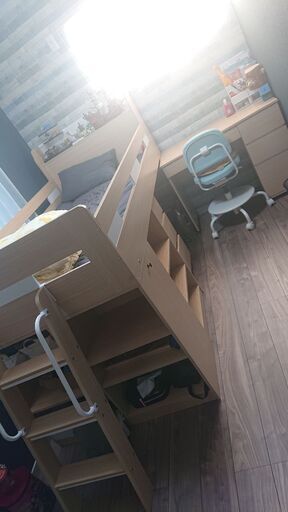 システムベッド ロフト 学習デスク 椅子 タンス セット