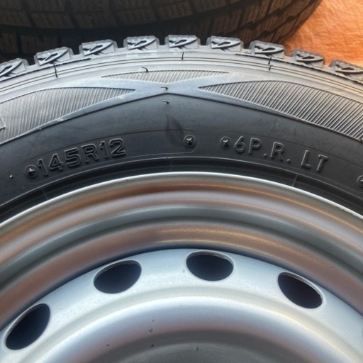?145R12 6PR 8分山スタッドレス、スチールホイールセット