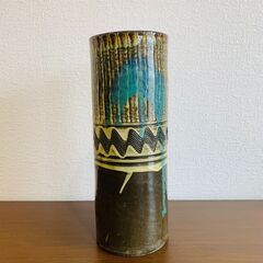 花瓶⑯ 小鹿田焼 筒形 フラワーベース 花器 生け花
