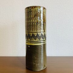 花瓶⑯ 小鹿田焼 筒形 フラワーベース 花器 生け花の画像