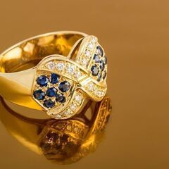 750YG サファイア・ダイヤモンド リング 品番r21-138