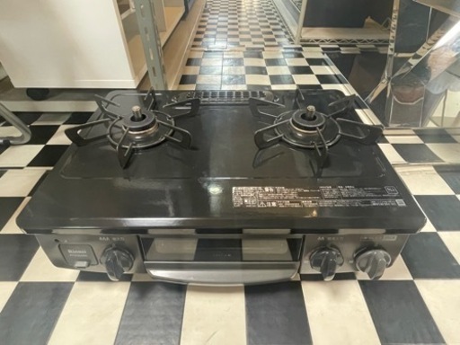 【リサイクルサービス八光　田上店　配達・設置OK】リンナイ　ガステーブル・ガスコンロ　[2口/右強火] ブラック RTE564BKL [約56cm(コンパクトタイプ) /都市ガス12・13A /左強火]　2020年製