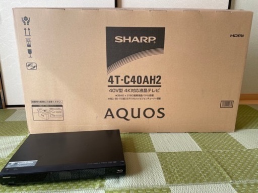 SHARP AQUOS 40型テレビ　\u0026　DVDレコーダーセット