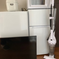 【決定済み、お問合せは受け付けておりません】一人暮らし家電セット、美品【冷蔵庫・電子レンジ・炊飯器・洗濯機・掃除機・テレビの6点セット】