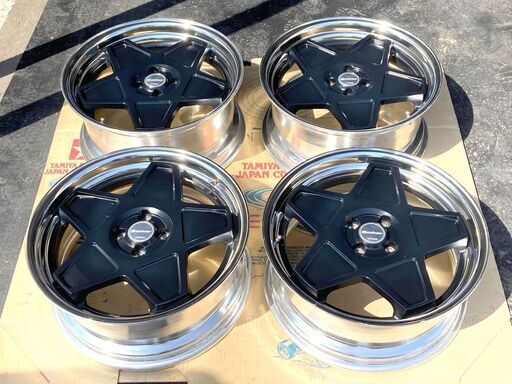 ★WORK ワーク SEEKER シーカー 中古4本セット 18インチ　7.5j+35 8.0j+2 ヘラフラ USDM 廃盤 希少 PCD100 4穴 レア 車高短