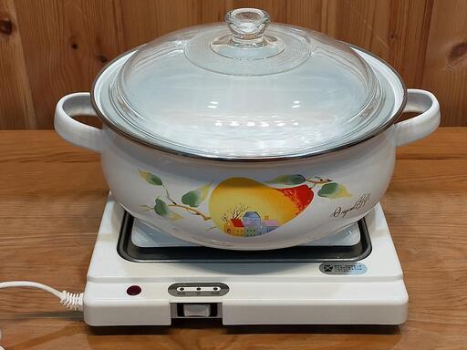 【未使用品】電気調理器 加温トレー 両手鍋 セット