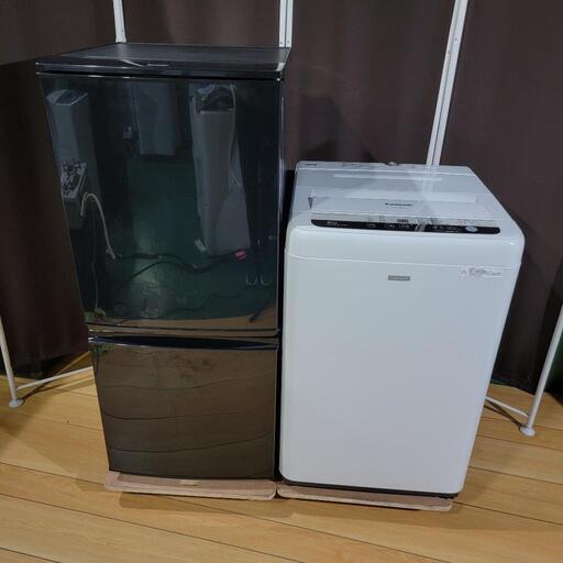 SHARP冷蔵庫/パナソニック洗濯機セット売り 売約済み❌ブラック家電！SHARP✕Panasonic 家電2点セット