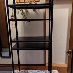 黒スチールラック　キッチン　棚　収納　４段　倉庫　の画像