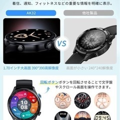 ★新品未使用★ スマートウォッチ Bluetooth通話 1.36インチ大画面 HD画面 防水の画像