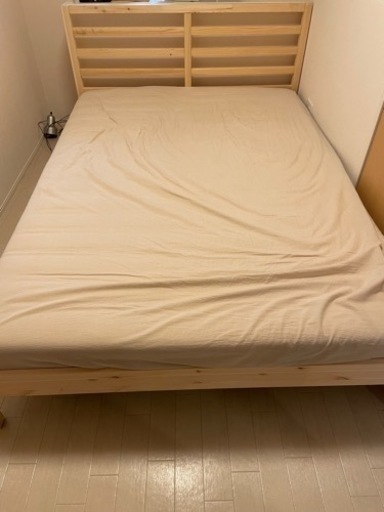 IKEA イケア　ベッドフレーム　TARVA  ダブル　マットレス付き