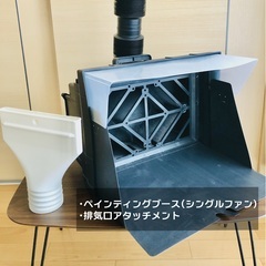 エアブラシセット（コンプレッサー+ハンドピース+塗装ブース+塗料＆溶剤ほか）の画像